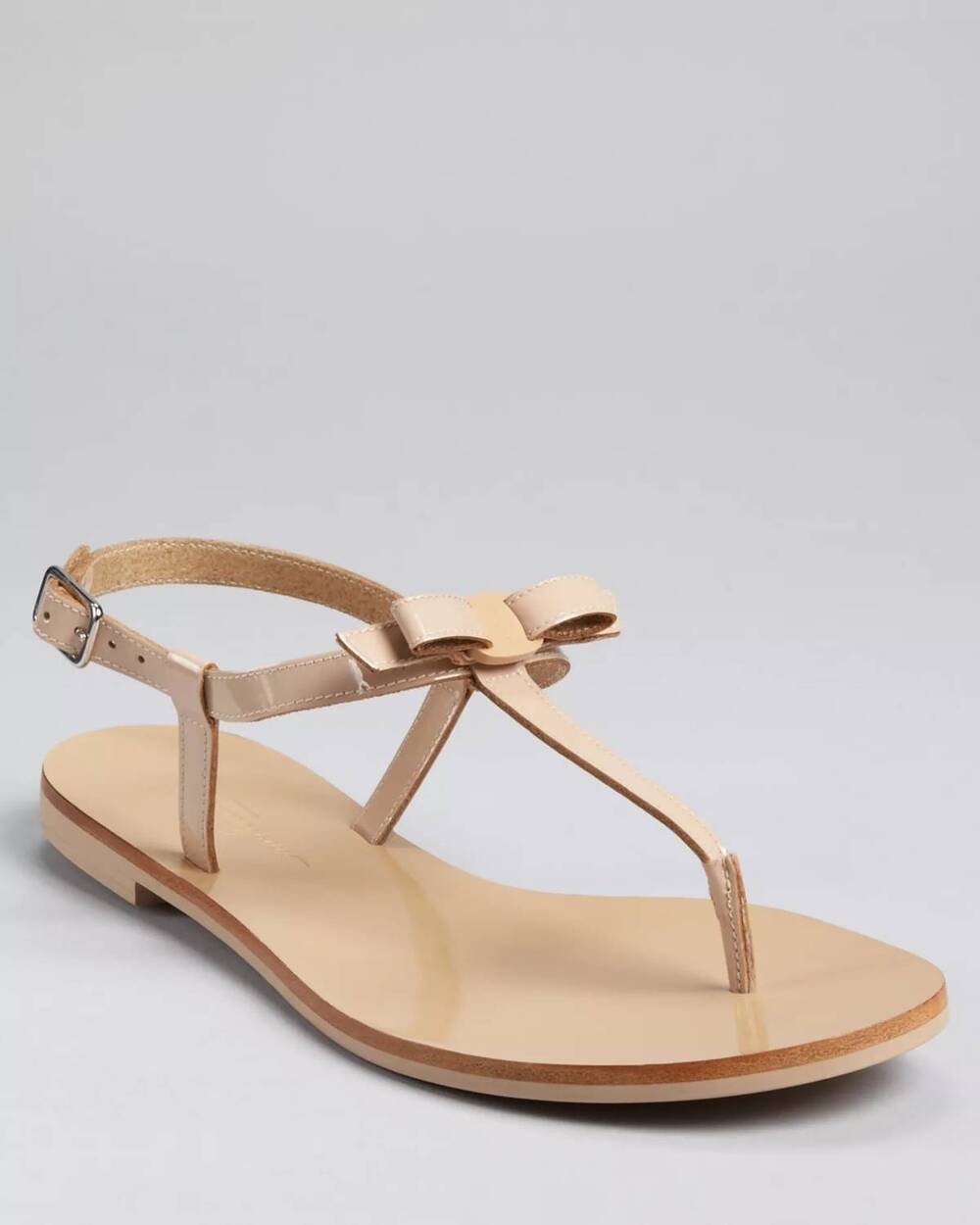 NEW SALVATORE FERRAGAMO women's my summer flat thong sandal in skin